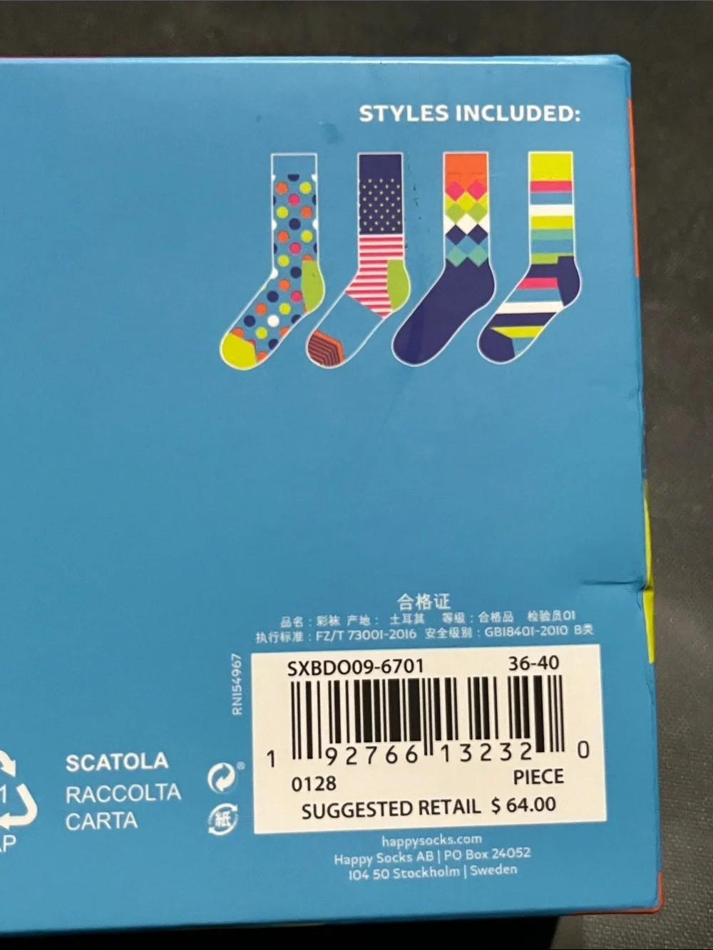 NEW Happy Socks 4-Pack Big Dot Socks Gift Set
